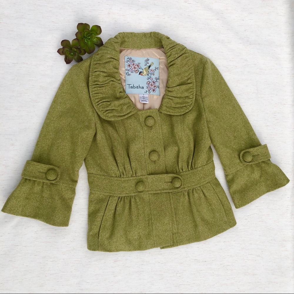 Anthropologie Tabitha Felt Peplum Blazer